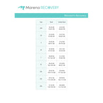 Marena Women's Recovery size chart, bust underbust point of measure